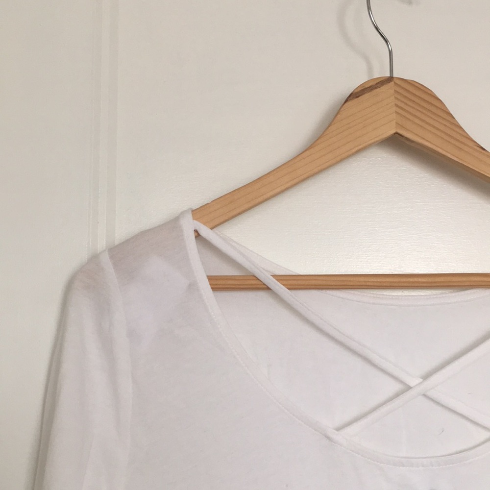 LOFT criss cross back white top.  Size medium
